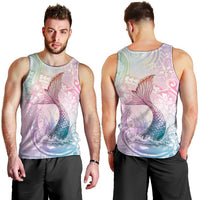 Hawaii Mermaid Sweet Pastel Men Tank Top Polynesian Pattern Fish Hook