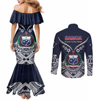 Samoa Independence Day Couples Matching Mermaid Dress and Long Sleeve Button Shirt Ula Nifo Mix Turtle LT01 - Polynesian Pride