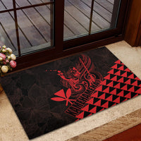 King Kamehameha Day Rubber Doormat Kakau Polynesian Pattern