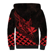 Personalized King Kamehameha Day Sherpa Hoodie Kakau Polynesian Pattern LT01 - Polynesian Pride