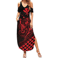 Personalized King Kamehameha Day Summer Maxi Dress Kakau Polynesian Pattern
