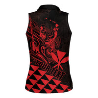 Personalized King Kamehameha Day Women Sleeveless Polo Shirt Kakau Polynesian Pattern