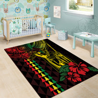 King Kamehameha Day Area Rug Hawaii Kakau Reggae