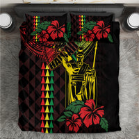 King Kamehameha Day Bedding Set Hawaii Kakau Reggae