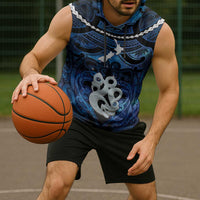 Personalized Maori Matariki Manaia Sleeveless Hoodie Maori Kowhaiwhai Pattern Galaxy