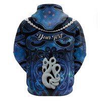 Personalized Maori Matariki Manaia Zip Hoodie Maori Kowhaiwhai Pattern Galaxy LT01 - Polynesian Pride