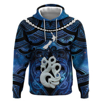 Personalized Maori Matariki Manaia Zip Hoodie Maori Kowhaiwhai Pattern Galaxy LT01 Pullover Hoodie Blue - Polynesian Pride