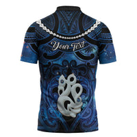 Personalized Maori Matariki Manaia Zipper Polo Shirt Maori Kowhaiwhai Pattern Galaxy LT01 - Polynesian Pride