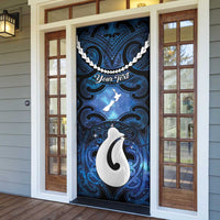 Personalized Maori Matariki Hei Matau Door Cover Maori Kowhaiwhai Pattern Galaxy LT01 - Polynesian Pride
