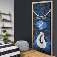 Personalized Maori Matariki Hei Matau Door Cover Maori Kowhaiwhai Pattern Galaxy LT01 - Polynesian Pride