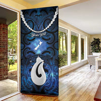 Personalized Maori Matariki Hei Matau Door Cover Maori Kowhaiwhai Pattern Galaxy LT01 - Polynesian Pride