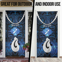 Personalized Maori Matariki Hei Matau Door Cover Maori Kowhaiwhai Pattern Galaxy LT01 - Polynesian Pride