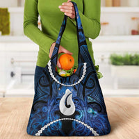 Maori Matariki Hei Matau Grocery Bag Maori Kowhaiwhai Pattern Galaxy