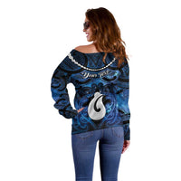 Personalized Maori Matariki Hei Matau Off Shoulder Sweater Maori Kowhaiwhai Pattern Galaxy