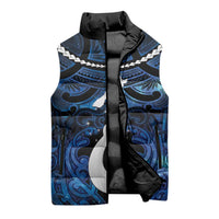 Personalized Maori Matariki Hei Matau Sleeveless Puffer Jacket Maori Kowhaiwhai Pattern Galaxy