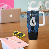 Personalized Maori Matariki Hei Matau Tumbler With Handle Maori Kowhaiwhai Pattern Galaxy LT01 - Polynesian Pride