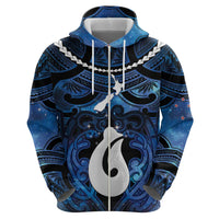 Personalized Maori Matariki Hei Matau Zip Hoodie Maori Kowhaiwhai Pattern Galaxy LT01 - Polynesian Pride