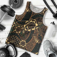 Indonesian Batik Pattern Vintage Brown Men Tank Top