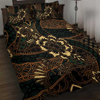 Indonesian Batik Pattern Vintage Brown Quilt Bed Set