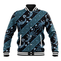 Indonesia Batik Pattern Baseball Jacket Blue Version