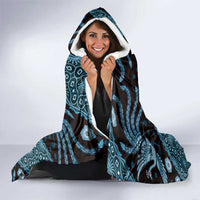 Indonesia Batik Pattern Hooded Blanket Blue Version