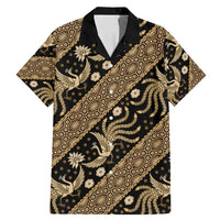 Indonesia Batik Pattern Family Matching Mermaid Dress and Hawaiian Shirt Gold Version