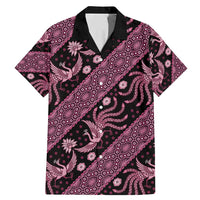 Indonesia Batik Pattern Family Matching Mermaid Dress and Hawaiian Shirt Pink Version