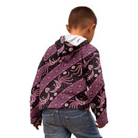 Indonesia Batik Pattern Kid Hoodie Pink Version