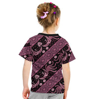 Indonesia Batik Pattern Kid T Shirt Pink Version