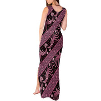 Indonesia Batik Pattern Tank Maxi Dress Pink Version