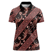 Indonesia Batik Pattern Women Polo Shirt Red Version