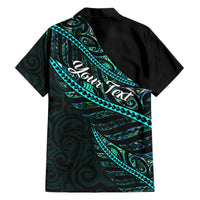 Personalised Aotearoa Hawaiian Shirt Silver Fern Mix Paua Shell Polynesian Pattern LT01 - Polynesian Pride