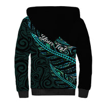 Personalised Aotearoa Sherpa Hoodie Silver Fern Mix Paua Shell Polynesian Pattern LT01 - Polynesian Pride