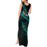 Personalised Aotearoa Tank Maxi Dress Silver Fern Mix Paua Shell Polynesian Pattern LT01 - Polynesian Pride