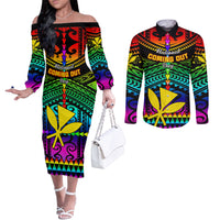 personalised-hawaii-couples-matching-off-the-shoulder-long-sleeve-dress-and-long-sleeve-button-shirts-kanaka-maoli-kakau-2023-national-coming-out-day
