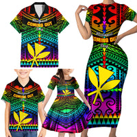 personalised-hawaii-family-matching-short-sleeve-bodycon-dress-and-hawaiian-shirt-kanaka-maoli-kakau-2023-national-coming-out-day