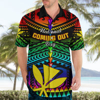 Personalised Hawaii Hawaiian Shirt Kanaka Maoli Kakau 2023 National Coming Out Day LT01 - Polynesian Pride