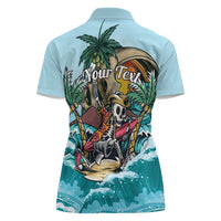 Personalized Aloha Hawaii Skeleton Women Polo Shirt Tropical Summer Vibe