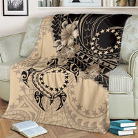 Cook Islands Turtle Blanket Stars and Hibiscus - Beige