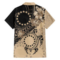 Cook Islands Turtle Family Matching Tank Maxi Dress and Hawaiian Shirt Stars and Hibiscus - Beige