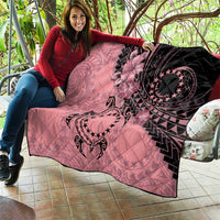 Cook Islands Turtle Quilt Stars and Hibiscus - Pink