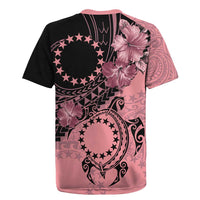 Cook Islands Turtle Rugby Jersey Stars and Hibiscus - Pink
