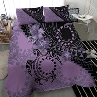 Cook Islands Turtle Bedding Set Stars and Hibiscus - Purple