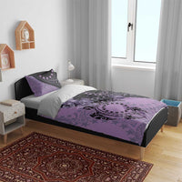 Cook Islands Turtle Bedding Set Stars and Hibiscus - Purple