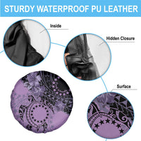 Cook Islands Turtle Spare Tire Cover Stars and Hibiscus - Purple LT01 - Polynesian Pride