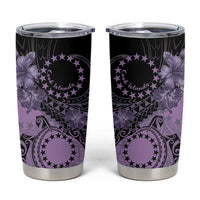 Cook Islands Turtle Tumbler Cup Stars and Hibiscus - Purple