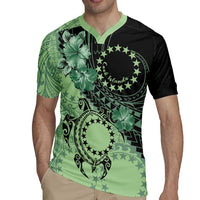 Cook Islands Turtle Rugby Jersey Stars and Hibiscus - Green