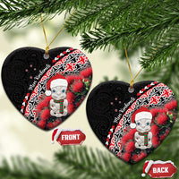 New Zealand Christmas Meri Kirihimete Ceramic Ornament Santa Hei Tiki Pohutukawa