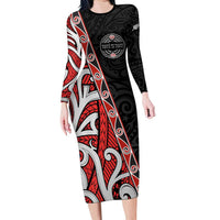 Aotearoa Toitu Te Tiriti Long Sleeve Bodycon Dress Honour The Treaty New Zealand