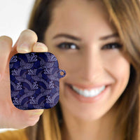 Deep Blue Monstera AirPods Case Polynesian Tribal Pattern LT01 - Polynesian Pride